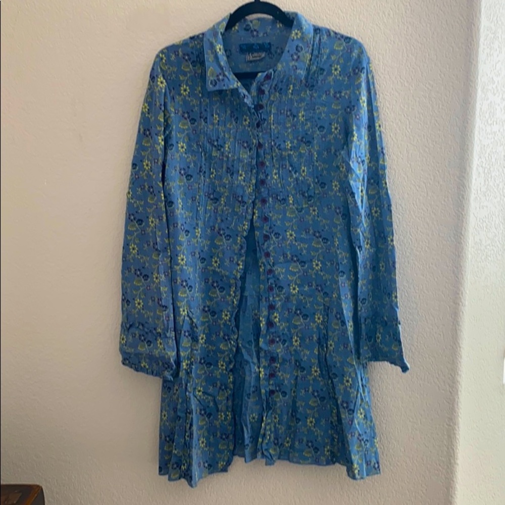 Free People Button Up Long Tuxedo Shirt